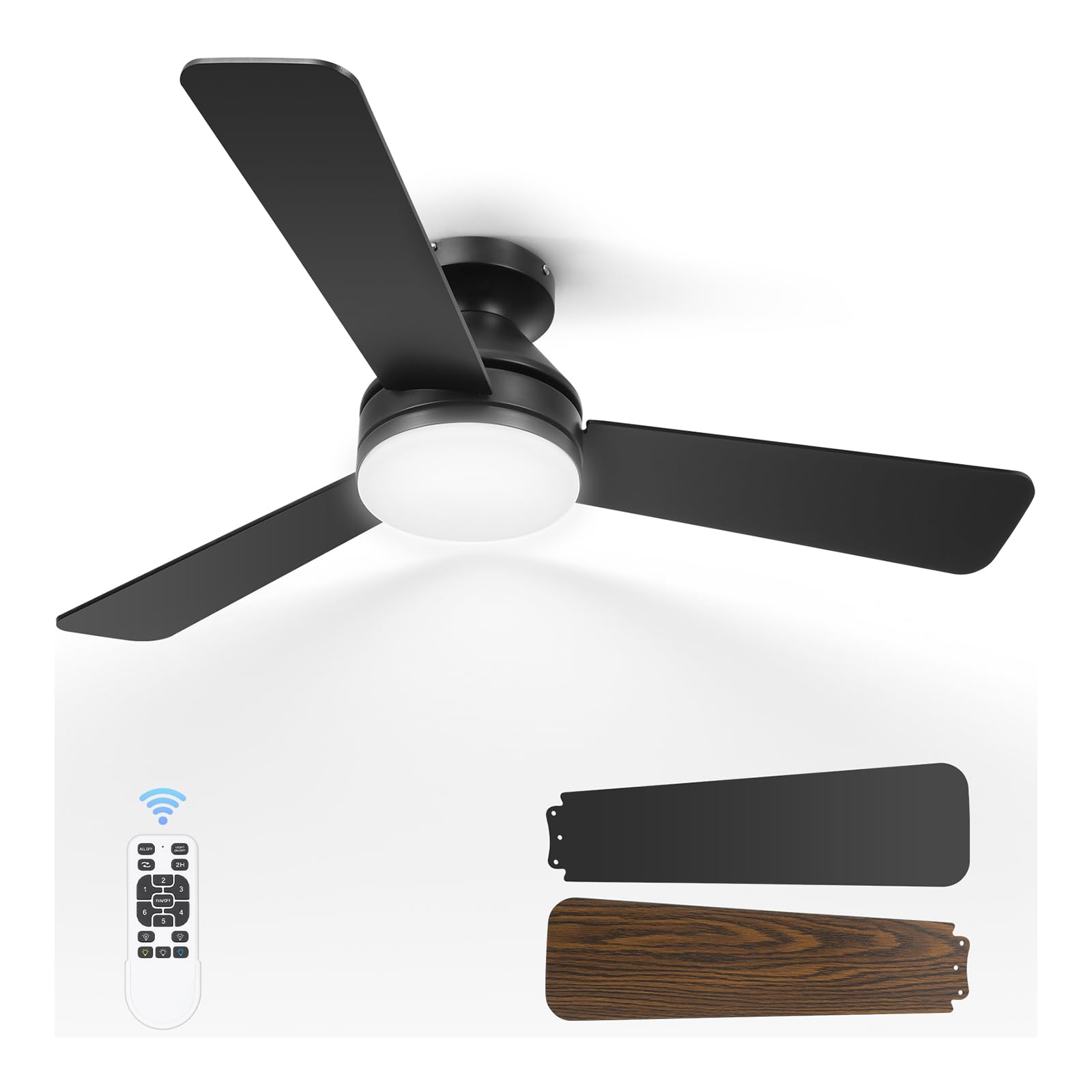 DAMNGOOD　D.G.F Dgguo Ceiling Fans with Lights, 42 Inch Low Profile Ceiling Fan