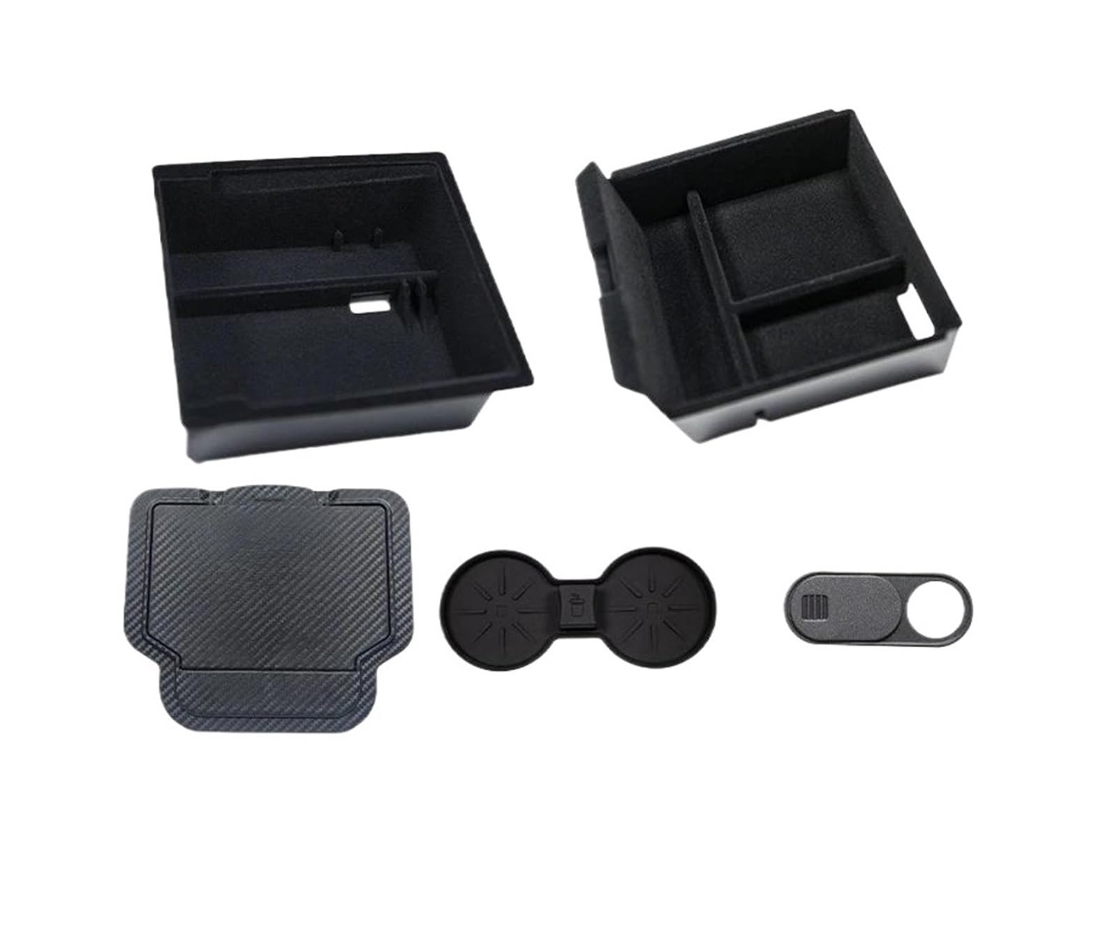 TOPOLVLCKC Armrest Storage Box For Tesla Model 3 Highland Y Juniper YL Center Console Armrest Storage Box Set Non-Slip Cup Pads Organizer Trays Car (Type3)