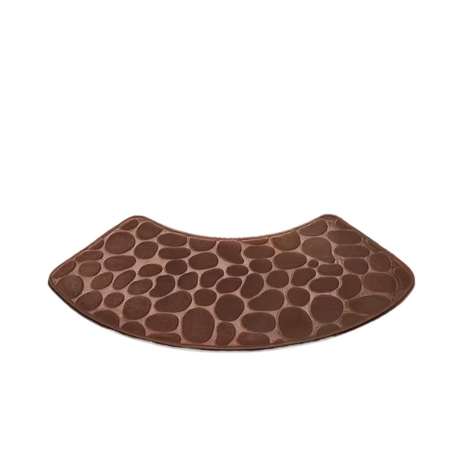 Curved Shower Mat Curved bathroom mat thickened shower room absorbent door mat toilet bathroom non-slip mat entrance mat(Chocolate)