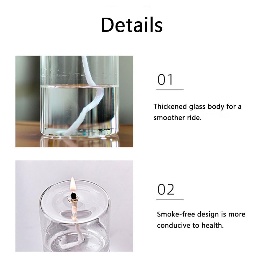 DLSixYi Lampe à Huile Moderne En Verre Transparent Veilleuse Lanterne Créative Chandelier Pour éclairage De Secours Intérieur à La Maison Lampe à Kérosène Lampe à Beurre Sans Fumée Domestique