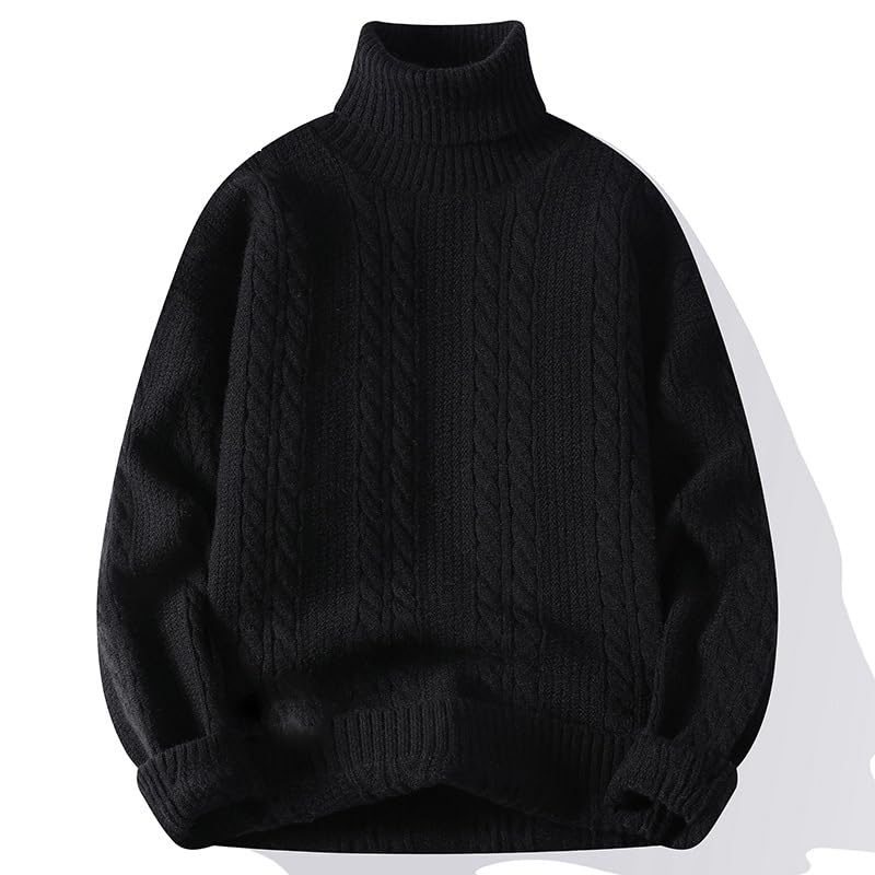 Men's Turtleneck in Winter Warm Loose Thickened Knitted Sweater2