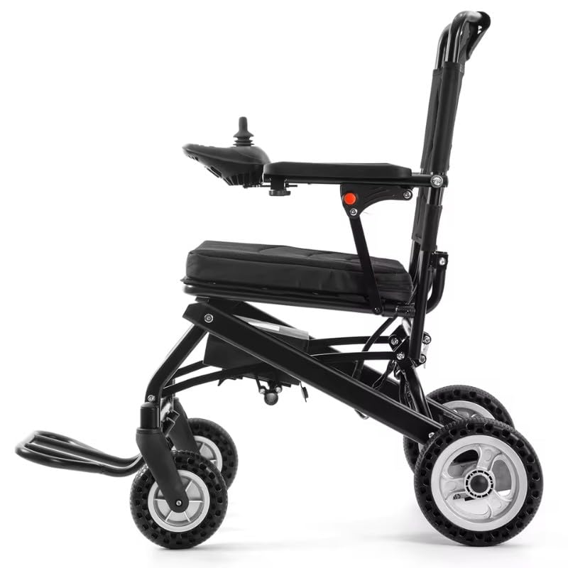 MÁS SANTE - UltraLite, silla de ruedas eléctrica ultraligera de 16 kg, doble motor 2 × 180 W, batería de litio extraíble, compacta y plegable, interior/exterior