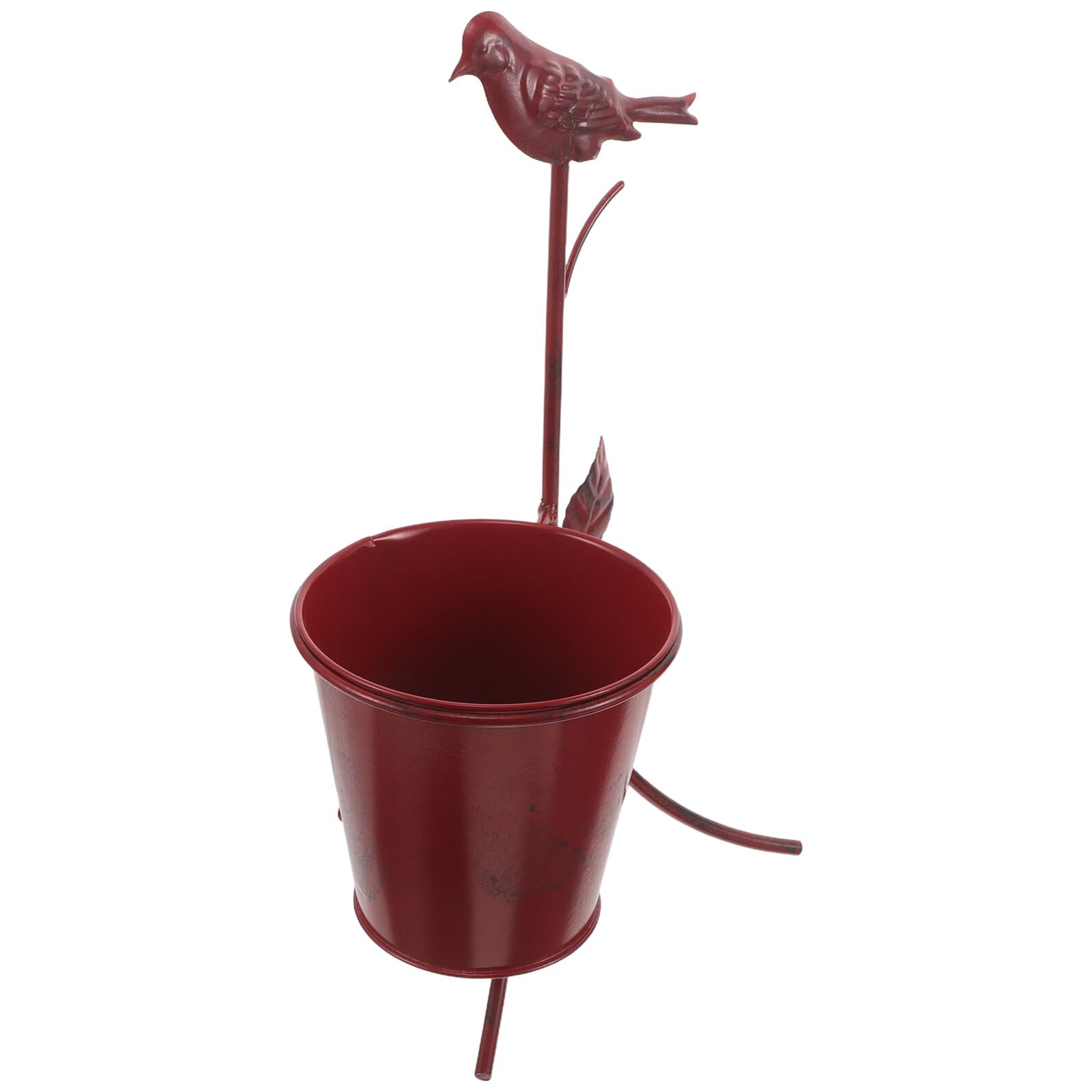 Soporte para macetas de metal rojo estante esquinero moderno plantas exterior e interior