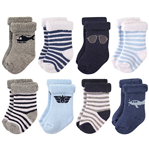 Image of Hudson Baby baby-girls Cotton Rich Newborn and Terry Socks