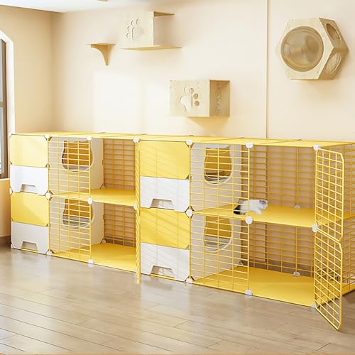 con lettiera per Gatti, Allevamento di Gatti, Villa per Gatti, Gabbia per Allevamento di Alto Livello, Spazio Extra Large, recinto per Animali Domestici Fai da Te (210x45x70)