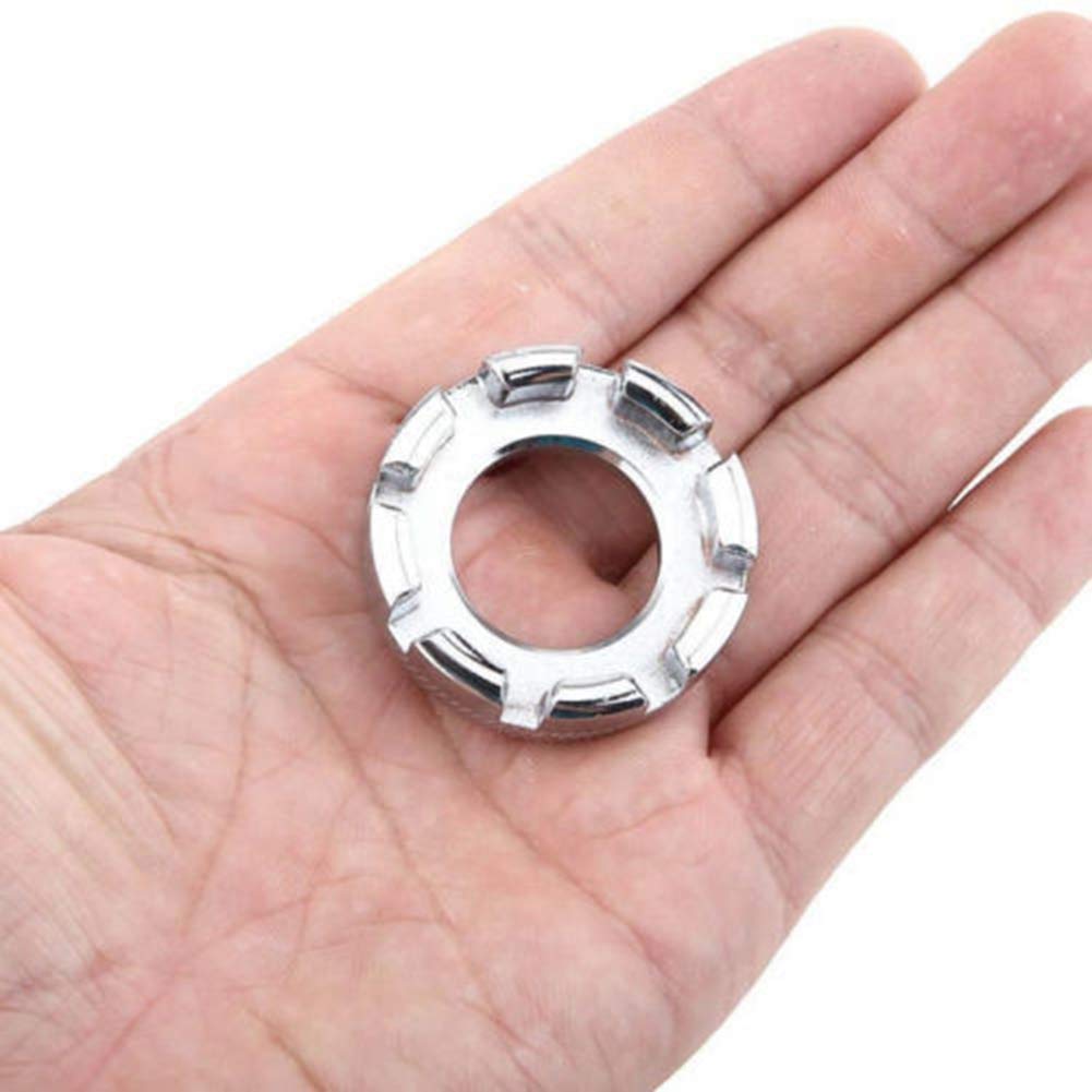 Mozeat Chiave Per Raggi Bici 8 Vie - Tenditore Universale Per Raggi Da 10 A 15 Mm, Centraggio Ruota, Acciaio Temperato Nero