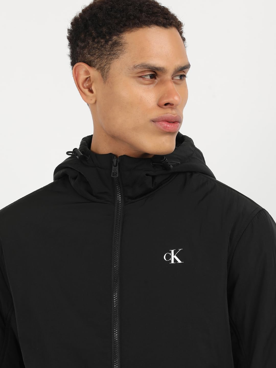 Calvin Klein Jeans Męskie kurtki Harrington z podszewką z kapturem, Ck czarny, XXL