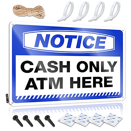 Plaque Cash Only ATM en étain pour créer une ambiance bistrot vintage