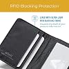 Allett Hybrid Card Wallet & Pen Bundle | Onyx Black, Leather, RFID Blocking, Vertical Layout | Slim, Minimalist, Bifold, Card Holder, Water Resistant | Holds 3-10+ Cards, Cash | Stainless Steel Pen