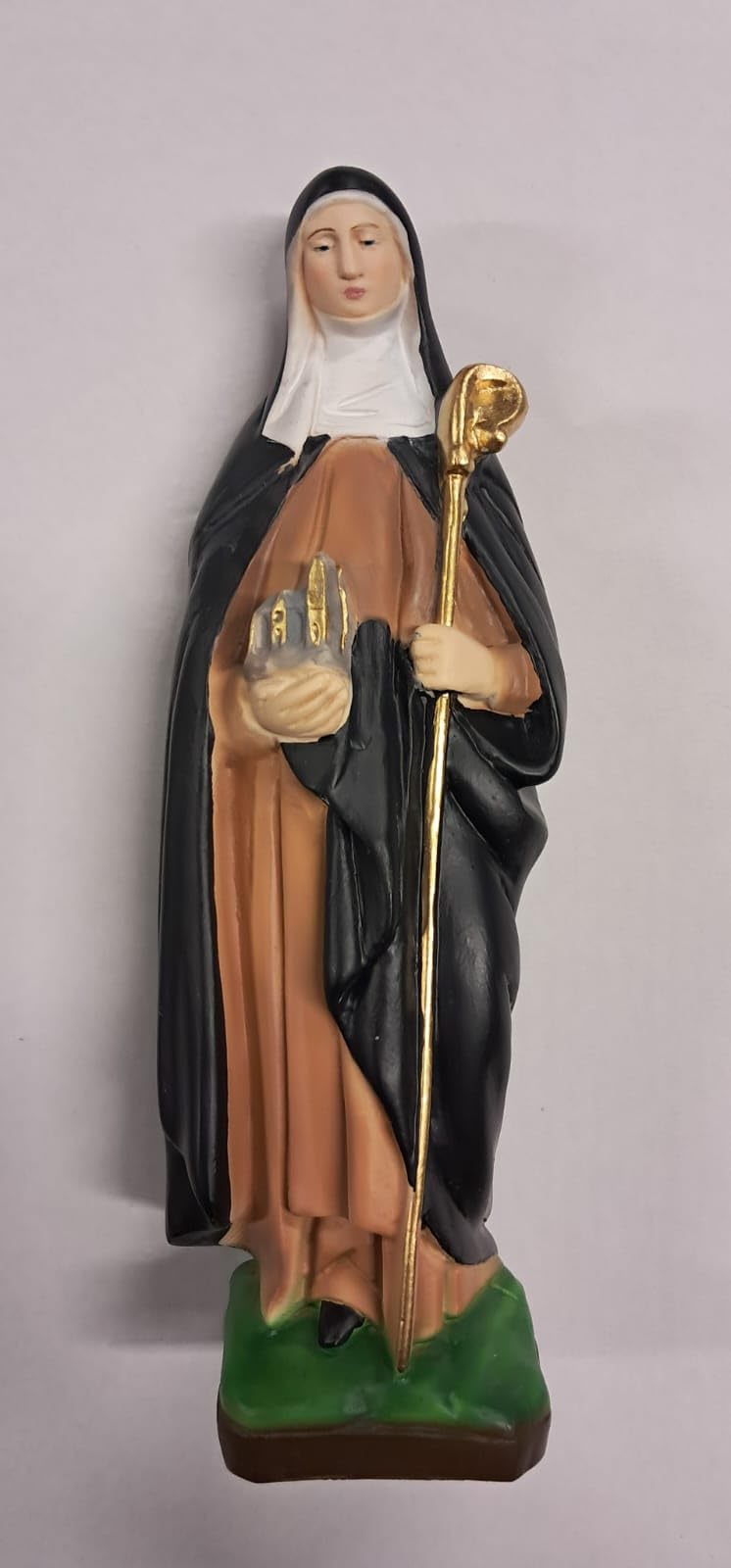 Generico ArteSacraCaravaggio Statua di Santa Brigida cm 30 (11,81 inches) in marmo resina piena decorata a mano di produzione artigianale italiana