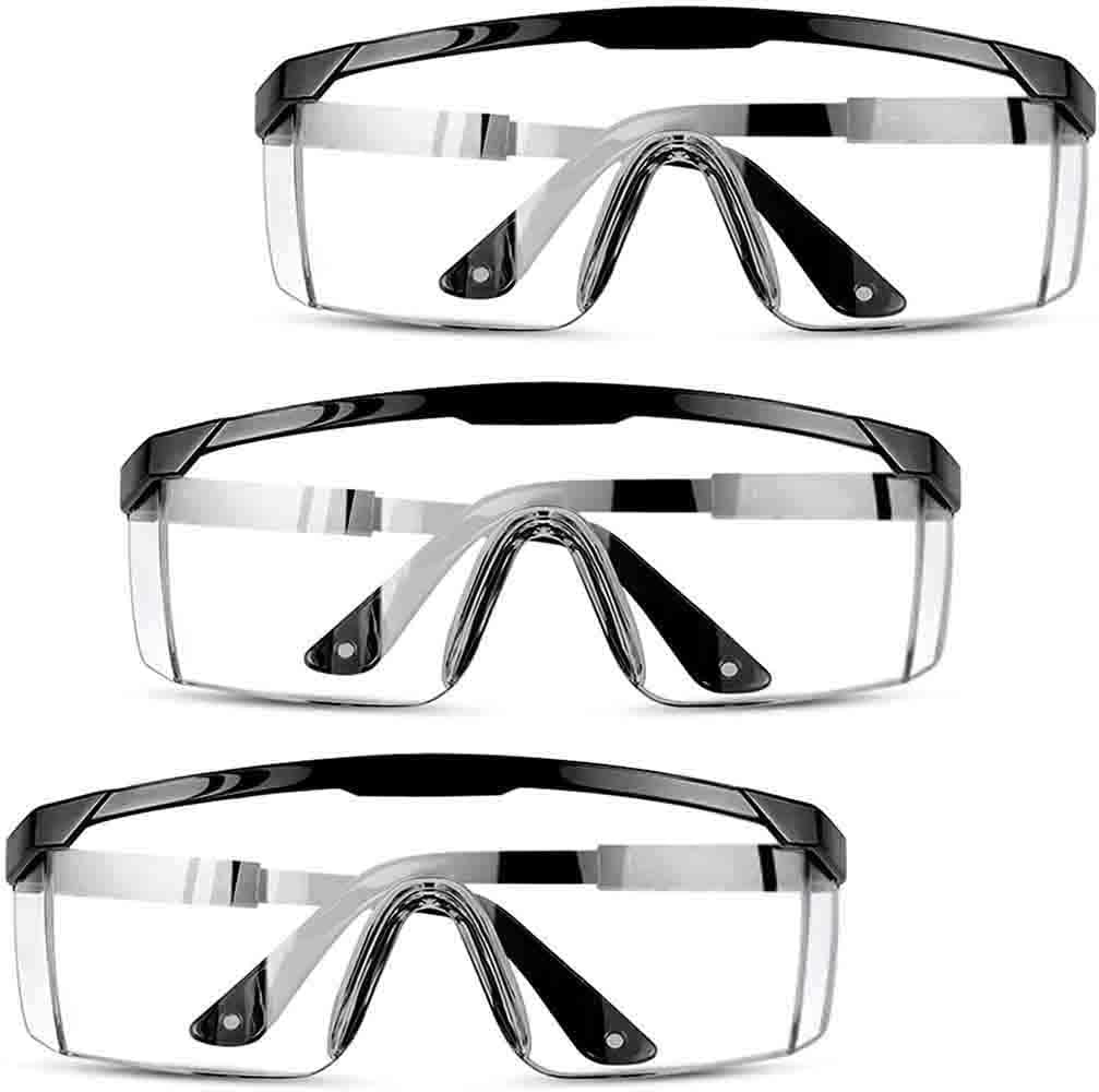 mozeeda Safety Glasses, Z87 UV 400 Clear Safety Goggles Over Eyeglasses, Anti-fog Eyes Protection Goggles Nurse Men Women,Protective Eyewear Anti-Scratch/Splash with Adjustable Temple for Lab
