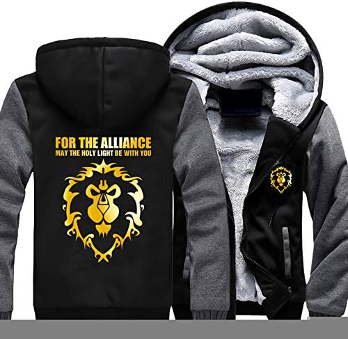 Game World of Warcraft Hooded Sweatshirt WOW Alliance Men Zipper Sweatshirt