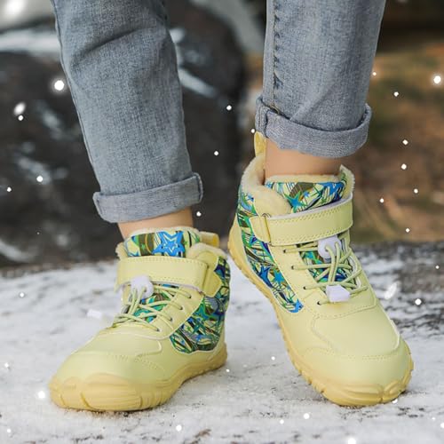 IWIHMIV Kids Winter Hiking Boots Warm Boys Non Slip Shoes Outdoor Casual Girls Winter Booties Comfortable Ankle Boots3