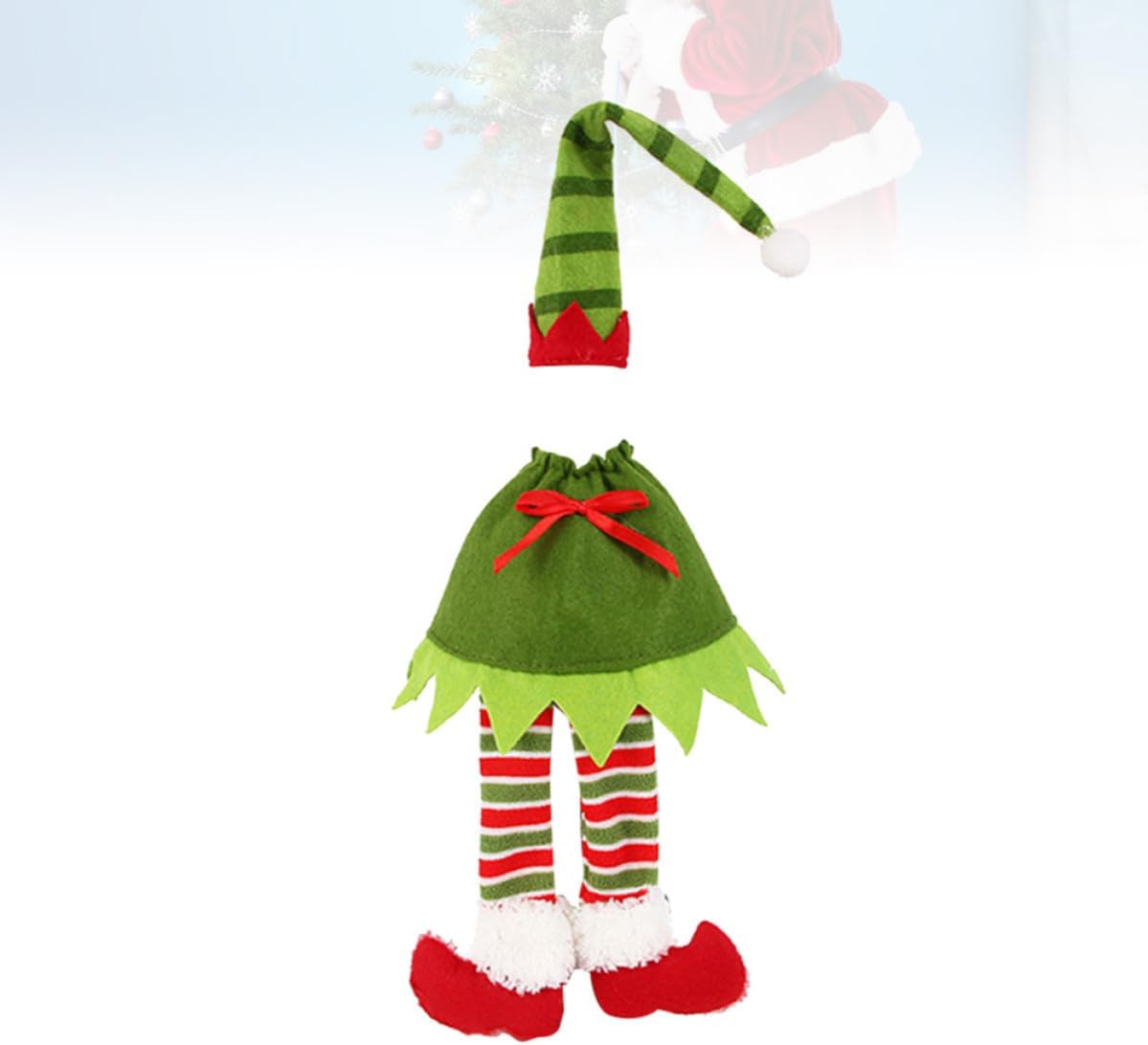 HANABASS Xmas Christmas Wine Bottle Cover 2pcs Stripes Style Party Decor image 3