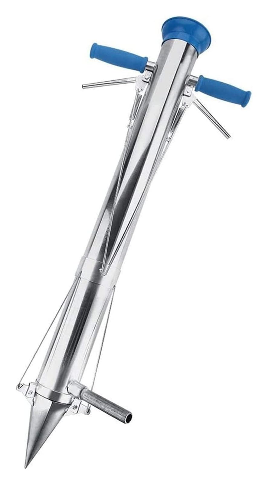 AOICXB Seed Dispenser,Multifunction Seedling, Rapid Seeder, Stainless Steel Planter Seedling Transplanting Device Fertilizing Seeder, Single-Handle Seedling Transplanter(B)