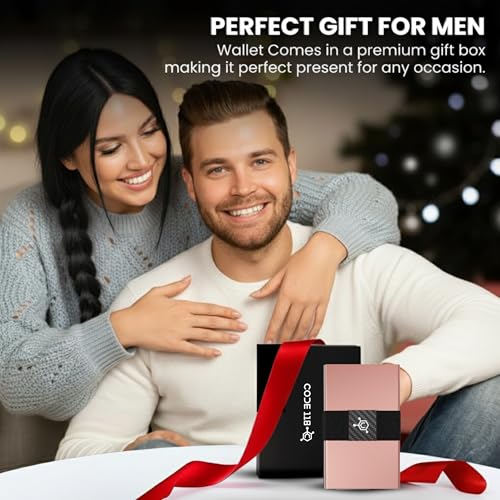 Image of CODE 118 Wallet for Men - Slim Minimalist Aluminum Smart Wallet with RFID Blocking - Compact cash and Credit card holder with Pop Up Ejector (Classic, Rose Gold)