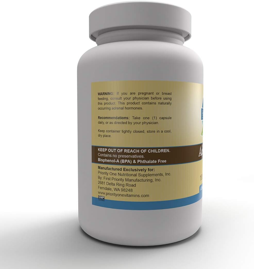 Priority One Vitamins Adrenal 250mg 180 Capsules Adrenal Support