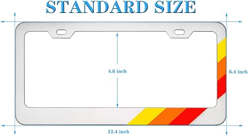 Vista 20 de Marco de matrícula de aluminio tricolor de 3 colores compatible con Toyota, camión, remolque, SUV (blanco azul-01) Blanco Azul-01,Blanco