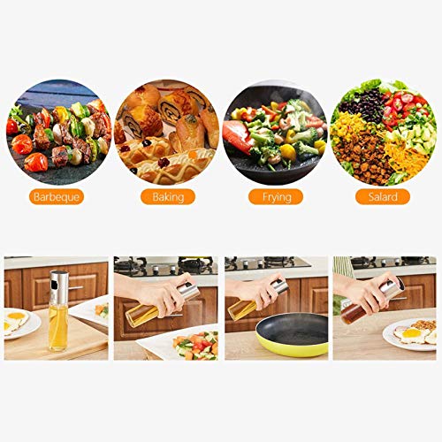 Layyun Olive Oil Sprayer Dispenser For Cooking, Food-Grade Glass Oil Spray Transparent Vinegar Bottle Oil Dispenser 100Ml For Bbq/Making Salad/Baking/Roasting/Grilling/Frying Kitchen #TOP7