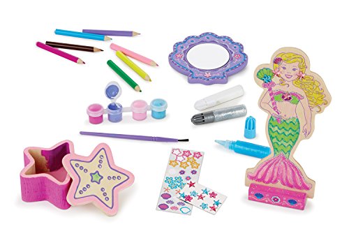 Image of Melissa & Doug Decorate-Your-Own Wooden Mermaid Doll Craft Kit