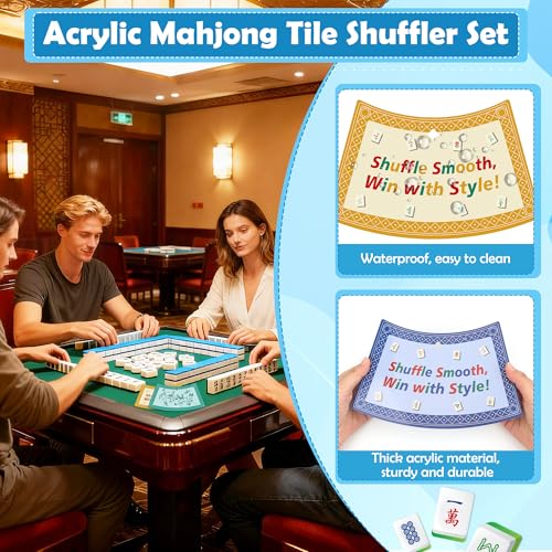 Catcan Mahjong Tile Shufflers, Set de 4 Mezcladores de Borde Abanico miniatura 5
