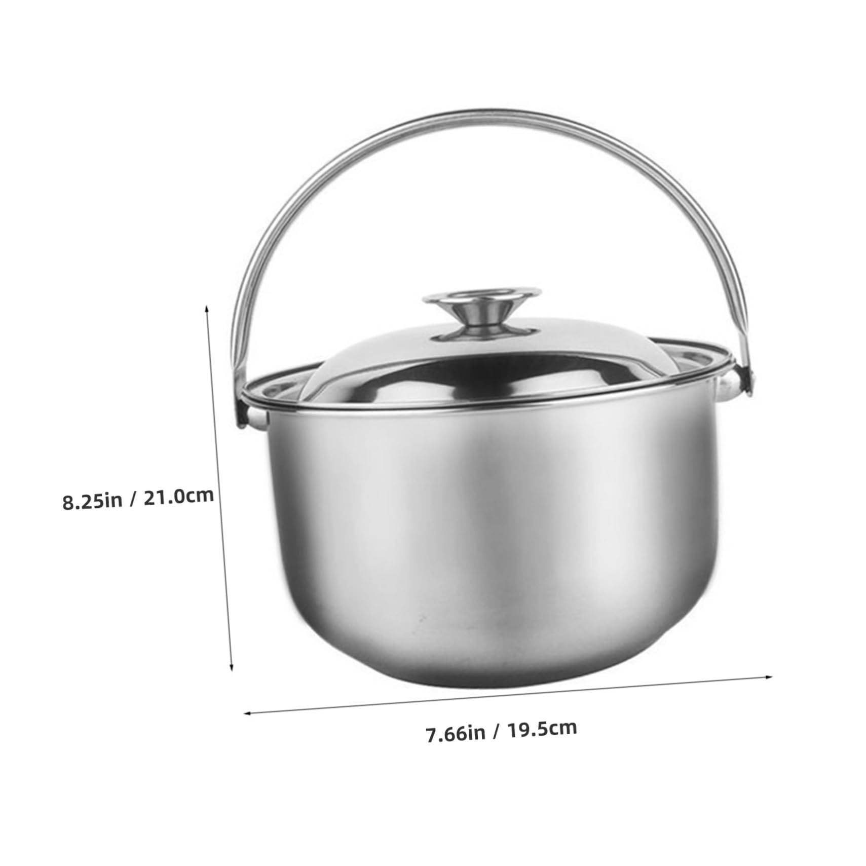 Small Pot Stainless Steel Stock Pot With Lid Multipurpose Soup Pot Stewing Pot ( 19.5X19.5X21CM ) Stainless Steel Pot