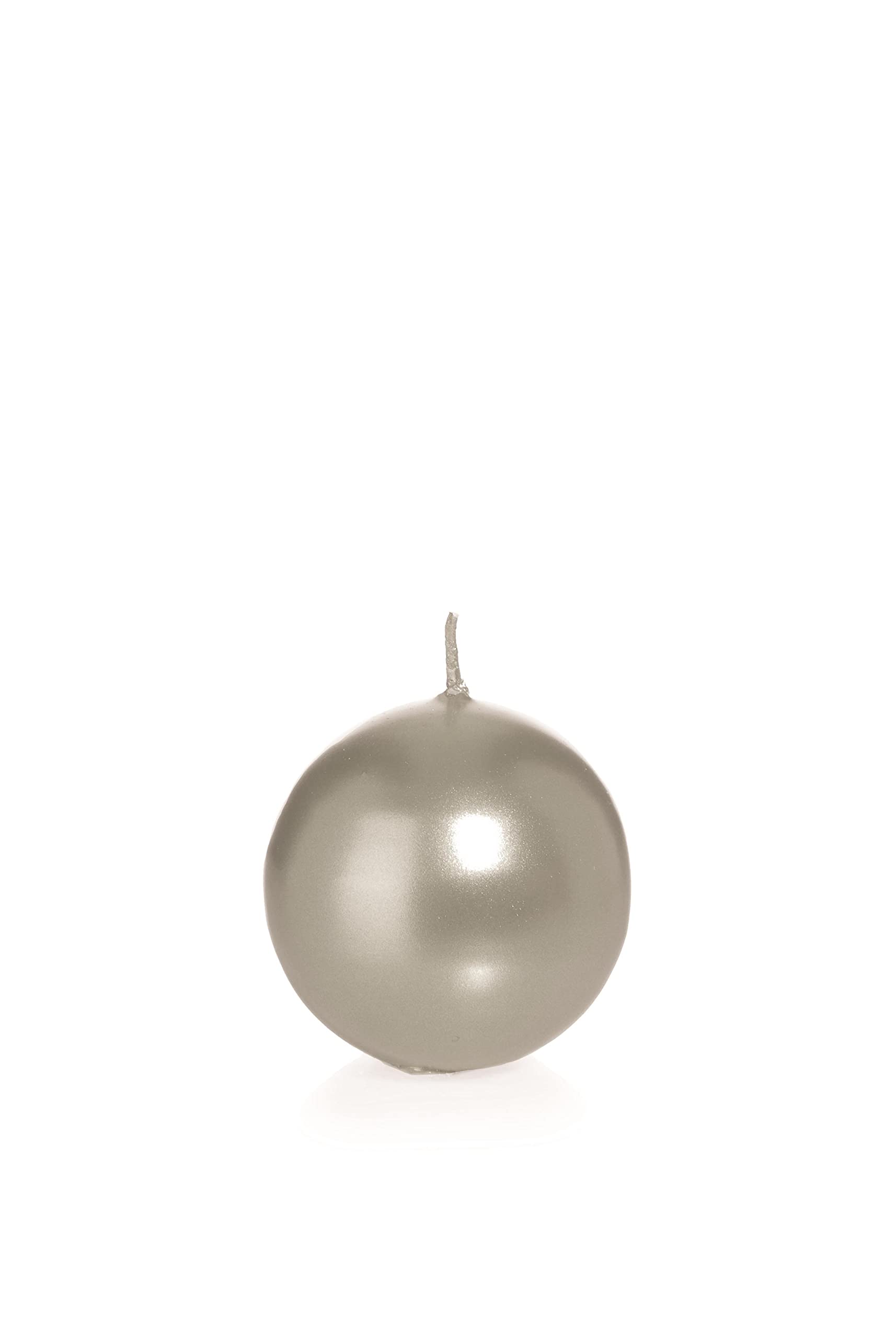 12 X Candela sfera laccato in cellophane 70 mm (Argento)