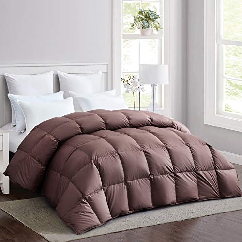 SHEONE California King Goose Down Comforter Duvet Insert 108 x98 , All Seasons Goose Down Feather Comforter, 100% Cotton Shell Down Proof with 8 Tabs, 60OZ, Super Soft