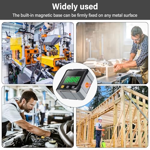 PORFOYO Digitaler Winkelmesser Neigungsmesser Laser Wasserwaage mit LCD Display, Digitaler Laser Winkelmesser, Wiederaufladbarer Vierseitiger Magnetisch Neigungsmesser mit Type-C Schnittstelle