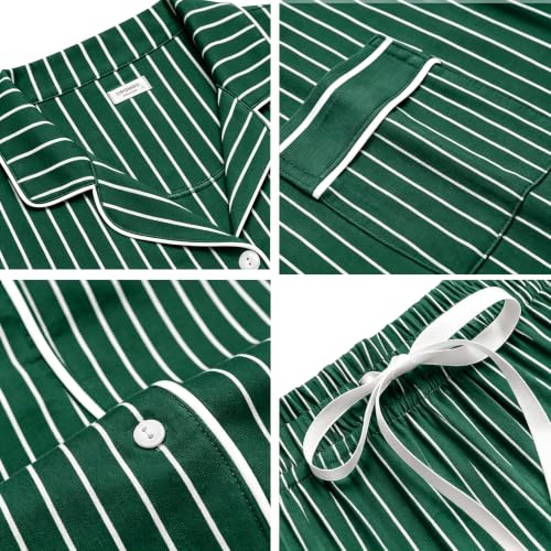 Image of SWOMOG Womens Button Down Pajamas Set Short Sleeve Sleepwear Bride Soft Pj Lounge Sets XS-3XL