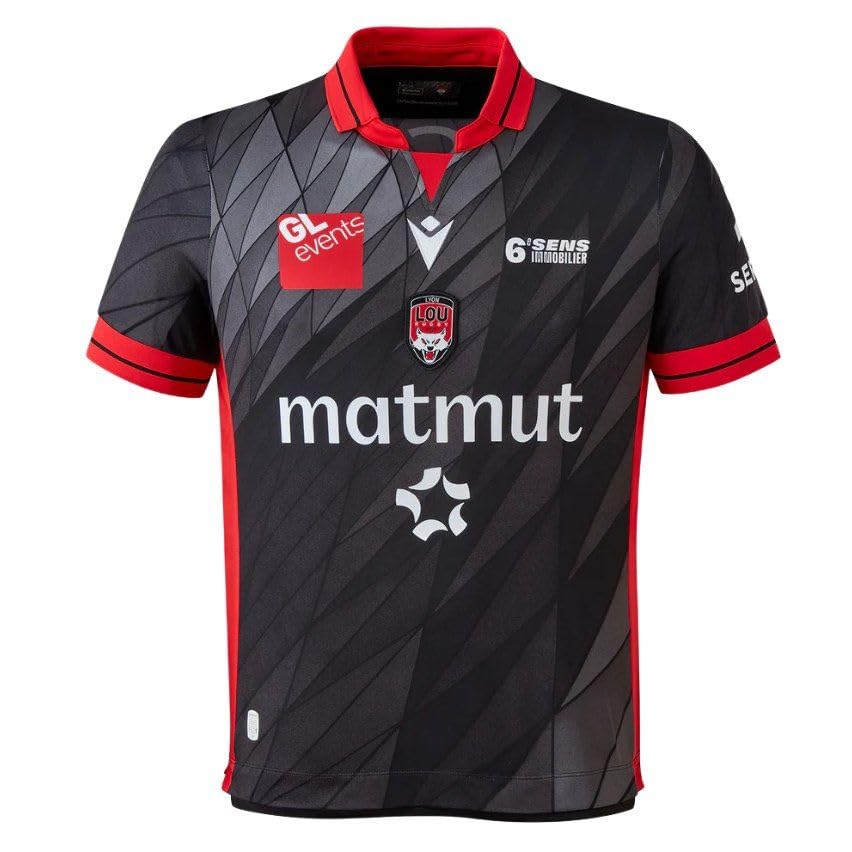 Maillot Enfant Rugby Lyon Lou Rugby Domicile, Noir (FR/ES, Âge, 8 Ans, Taille Normale, Noir)