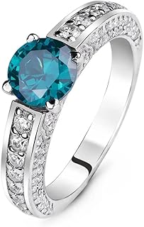 Topaz ring, women promise ring, art deco ring, London blue topaz, Topaz jewelry, exclusive ring in silver with topaz London blue (rose-gold, 5.75)