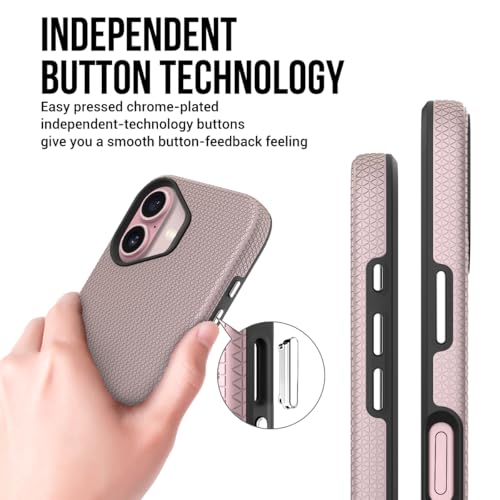 Image of NOXO Ultra-Hybrid Triangle Back Case Cover for iPhone 17, | Shockproof Design | Camera Protection | Soft TPU & Rugged PC | Bumper Case Cover for iPhone 17, (Aureate Pink)