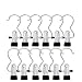 Htianc 12PCS Hanging Clips Stainless Steel Laundry Hooks Single Clip Hanger for Travel Home Clothing, Belt, Glove, Shoe Garment