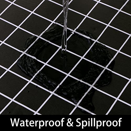 Rectangle Vinyl Table Cloth, Elastic Fitted Flannel Backed Plastic Table Covers for 6 Foot Folding Tables, Waterproof for Picnic, Camping, Indoor and Outdoor (Black, 30 x 72 inch) - Image 5