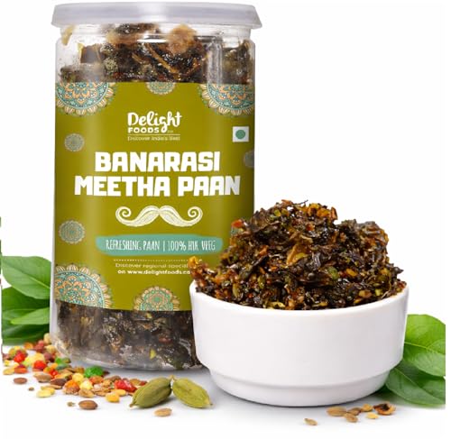 Image of Delight Foods Banarasi Meetha Paan Mukhwas 300g (100g x3) | Sweet Paan Mouth Freshener | Without Supari & Areca Nut | Traditional After Meal Digestive | Hygienically Packed