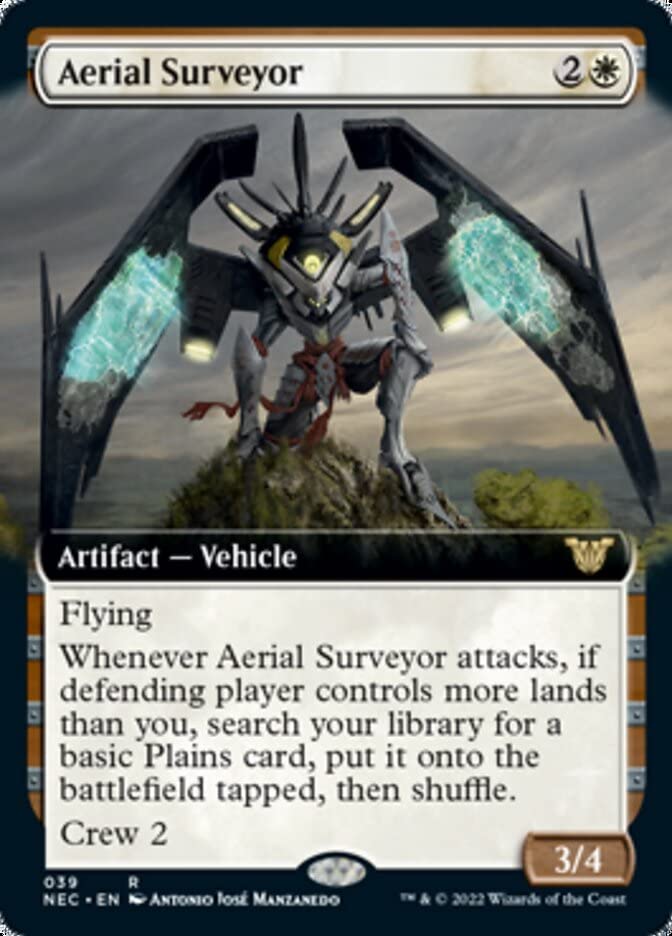 Magic The Gathering Ga ring - Aerial Surveyor (039) - Extended Art - Neon Dynasty Commander