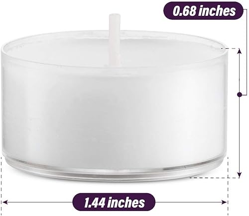 Miniatura 5 de MontoPack Velas blancas sin perfume a granel 50  4 horas de velas de té de parafina sin humo, sin goteo, de larga duración  Mini velas votivas