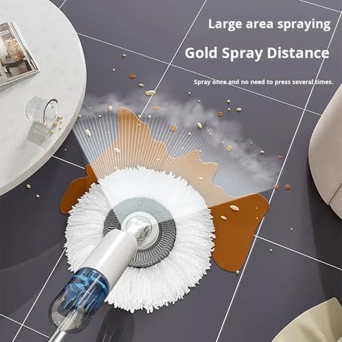 Image of 360 Rotating Spray Mop Kit, 3 Interchangeable Head Includes Rectangle and Round Mop Head for Floor Cleaning and Window Cleaning Head with 4Pcs Washable Microfiber Mop Pad for Wet and Dry Use