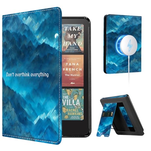 Image of CoBak Stand Case for 7 inch Kindle Paperwhite 12th Gen 2024 and Kindle Colorsoft with Hand Strap - Compatible with iPhone MagSafe, for Samsung /Belkin /Anker Wireless Charging Pads, Durable, Auto Sleep Wake