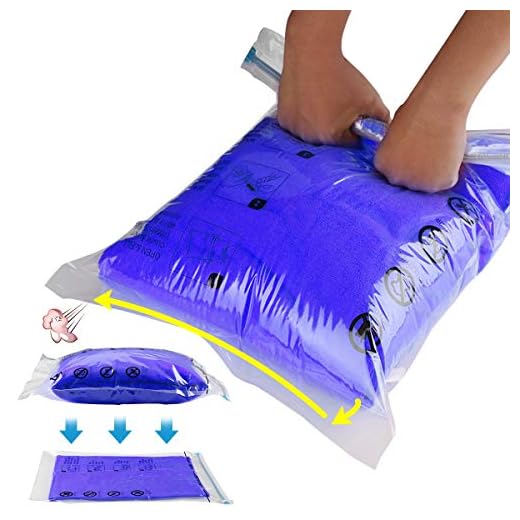 Eono by Amazon - 12 bolsas enrollables para almacenamiento comprimido (6 tamaños para llevar y 6 tamaños para maletas)
