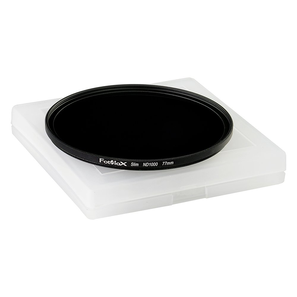 Fotodiox Pro 77mm Slim Neutral Density Filter ND1000 – 10 Blendenstufen, Schwarz, Für Kreative Fotografie