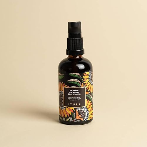 Miniatura 8 de iYURA Balaayah Black Gram - Aceite corporal corporal hidratante y masaje ayurvédico, aroma agradable a vainilla e incienso, lujoso, de rápida