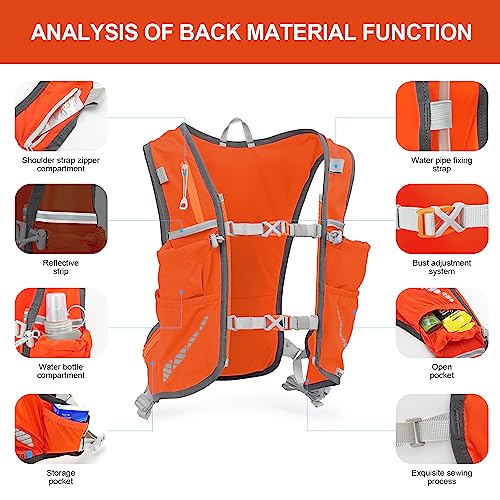 Image of INOXTO Running Hydration Vest Backpack,Lightweight Insulated Pack with 1.5L Water Bladder Bag Daypack for Hiking Trail Running Cycling Race Marathon for Women Men
