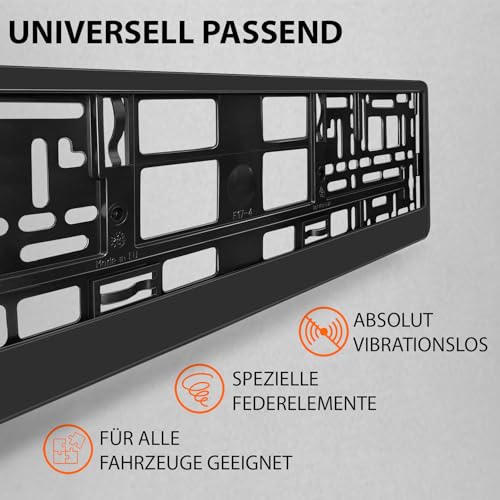 L & P Car Design L&P A162 2 x Kennzeichenhalter in schwarz Nummernschild Kennzeichenhalterung