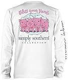 Simply Southern Bless Your Heart Pigs Classy Southern Style Long Sleeve T-shirt (Small)