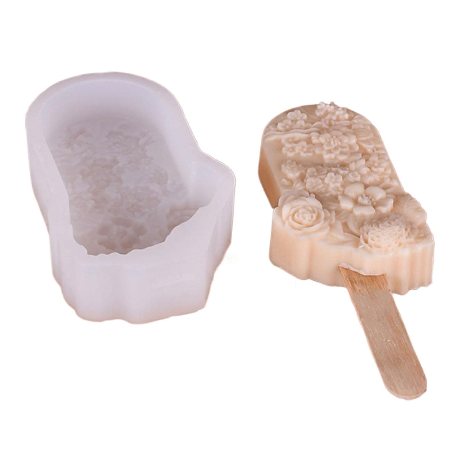 Moldes para polos， Moldes for paletas con forma de flor, moldes for helado, textura de silicona, suministros for postres.(F)