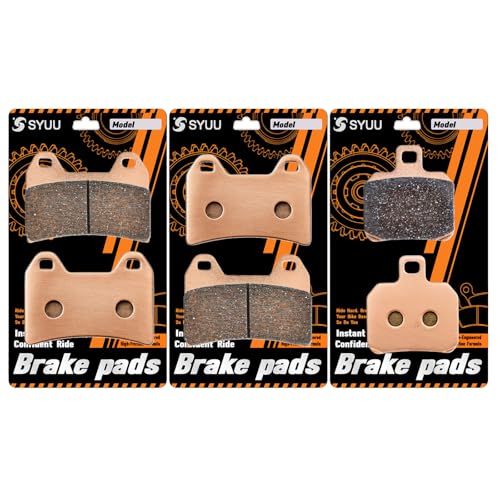 S SYUU Sintered Metal Motorcycle Brake Pads Set - Front &