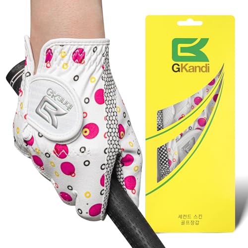 Kids Golf Glove Left Hand Value 1 Pack, Breathable Grip Soft Comfort Elastic Fabric Golf Gloves for Boys Girls Junior Youth Tooddler Pink Age 3-13