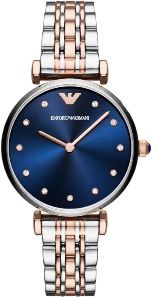 Emporio Armani Women's Quartz Watch, Analog Display and Stainless Steel Strap AR11092, Silver